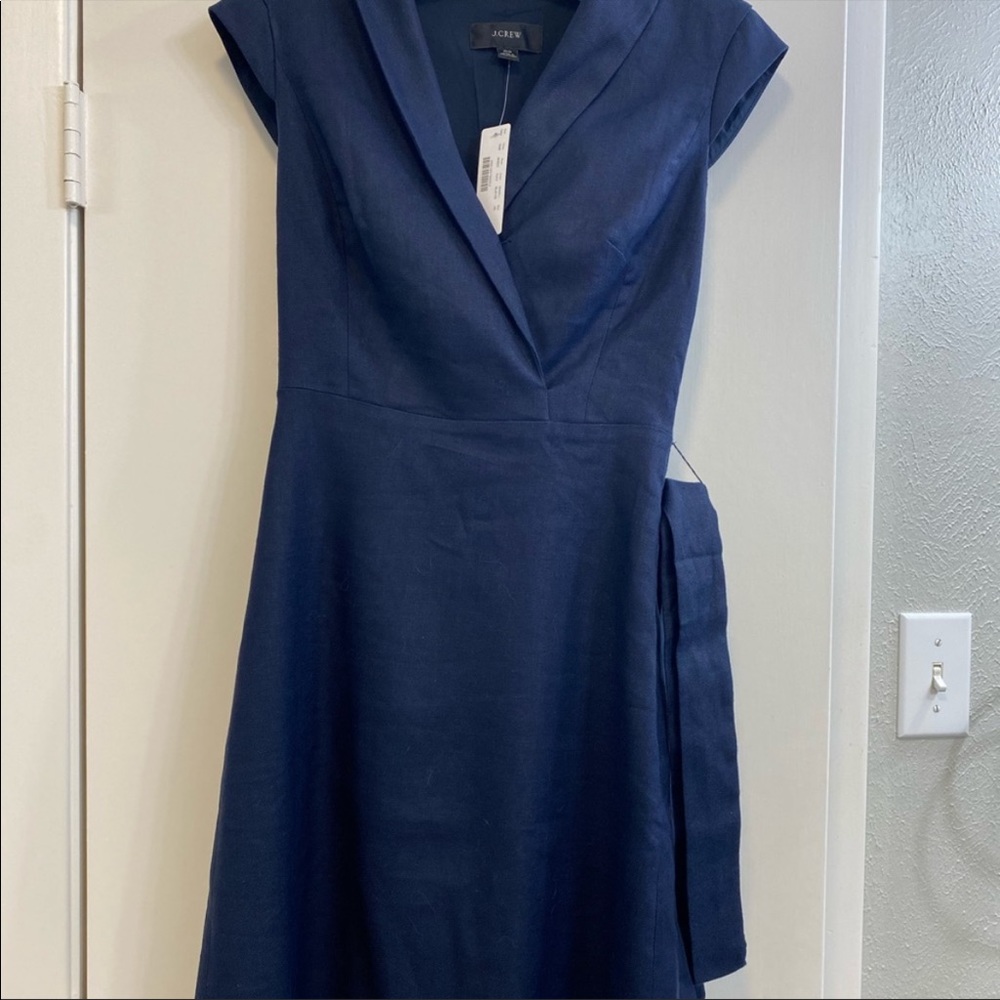 J. Crew belted faux-wrap dress in stretch linen - Picture 5 of 5